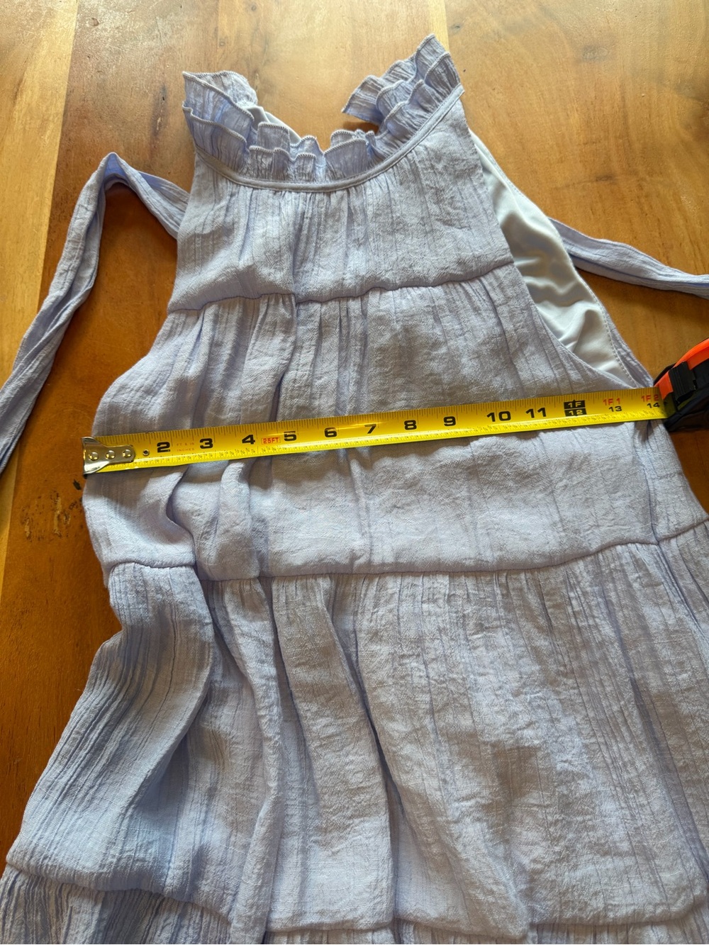 Indigo Soul Boho Blue Tiered Maxi Halter Dress Ruffle (VGUC) - Picture 7 of 10